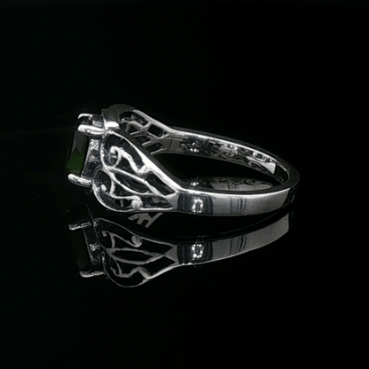 Filigree Gemstone Ring in Sterling Silver - Le Dragon Argenté