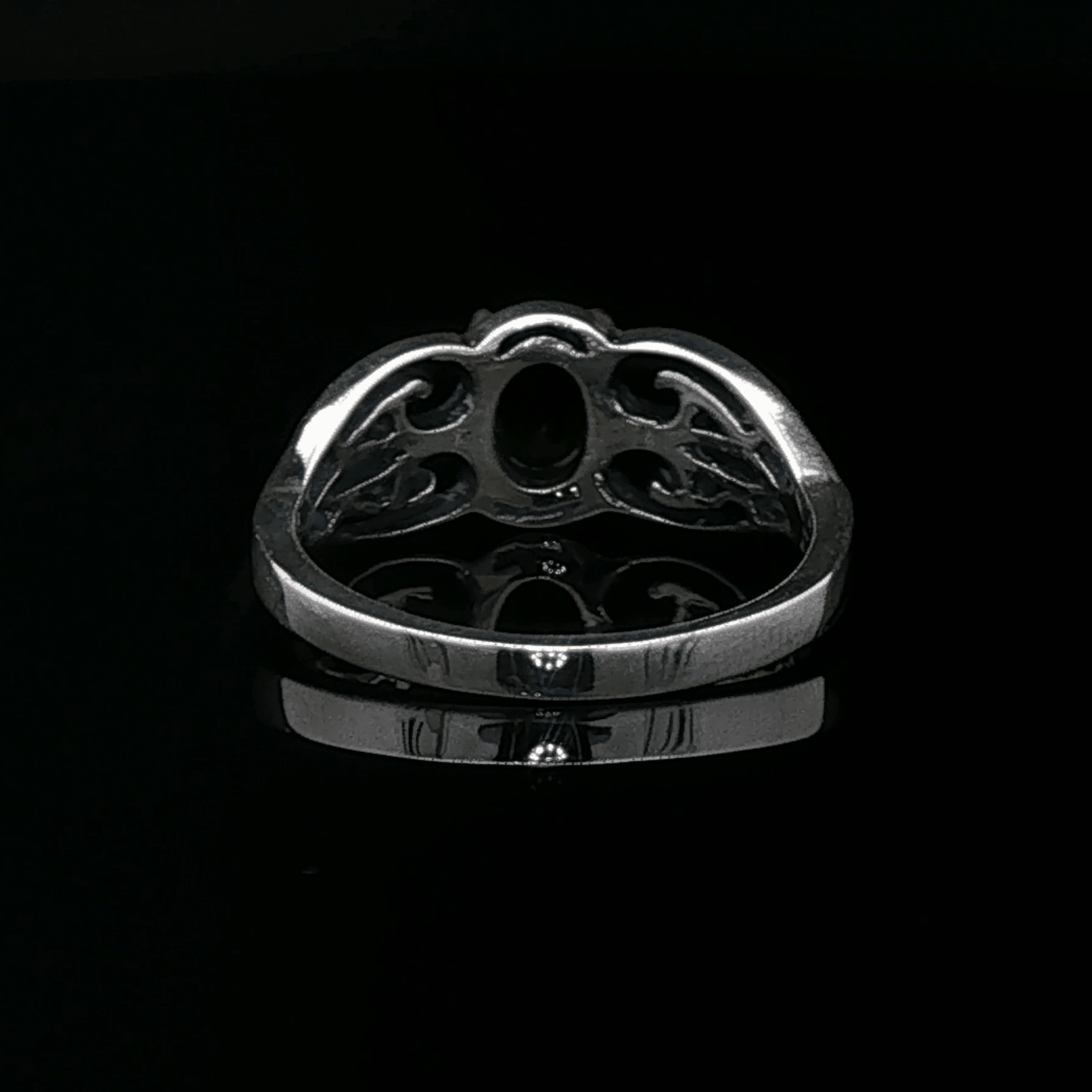 Filigree Gemstone Ring in Sterling Silver - Le Dragon Argenté