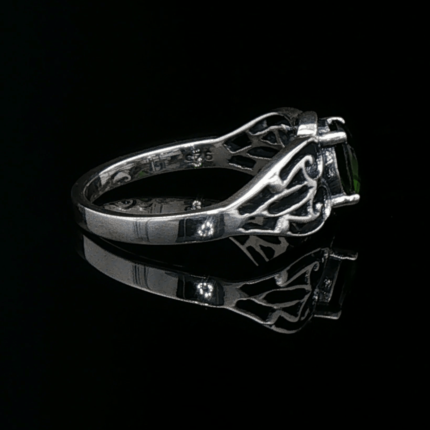 Filigree Gemstone Ring in Sterling Silver - Le Dragon Argenté