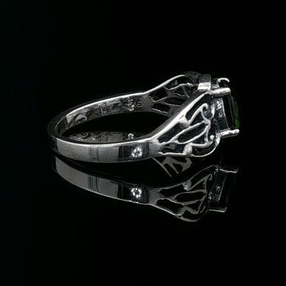 Filigree Gemstone Ring in Sterling Silver - Le Dragon Argenté