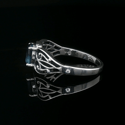 Filigree Gemstone Ring in Sterling Silver - Le Dragon Argenté