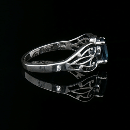 Filigree Gemstone Ring in Sterling Silver - Le Dragon Argenté