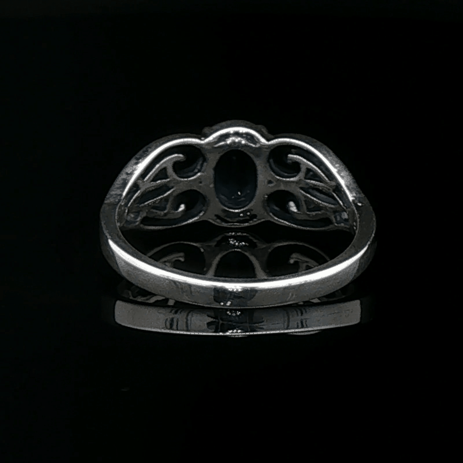 Filigree Gemstone Ring in Sterling Silver - Le Dragon Argenté