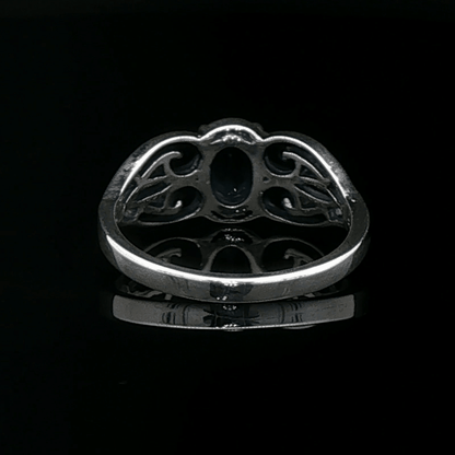 Filigree Gemstone Ring in Sterling Silver - Le Dragon Argenté