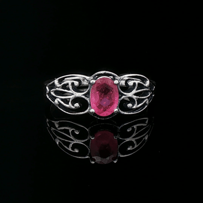 Filigree Gemstone Ring in Sterling Silver - Le Dragon Argenté