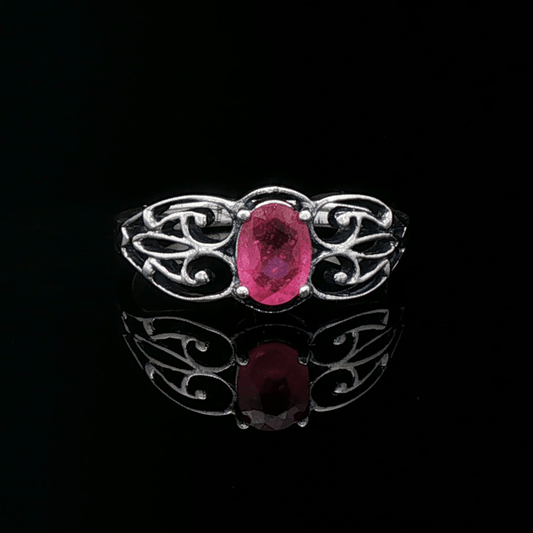 Filigree Gemstone Ring in Sterling Silver - Le Dragon Argenté