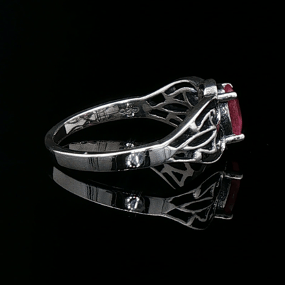 Filigree Gemstone Ring in Sterling Silver - Le Dragon Argenté