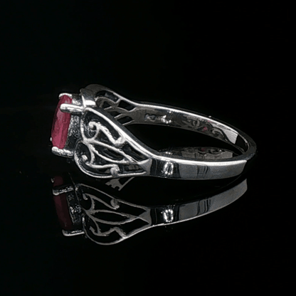 Filigree Gemstone Ring in Sterling Silver - Le Dragon Argenté