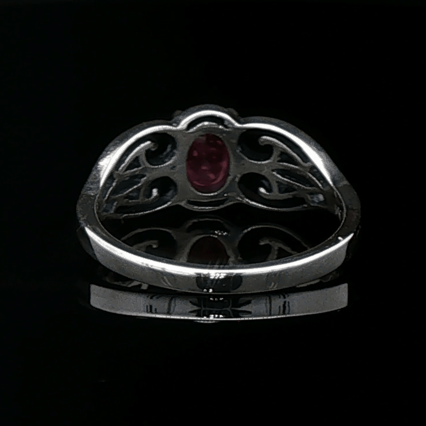 Filigree Gemstone Ring in Sterling Silver - Le Dragon Argenté