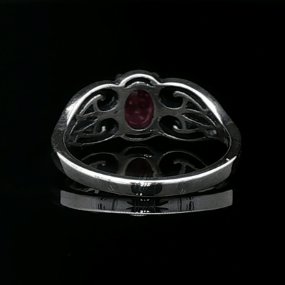 Filigree Gemstone Ring in Sterling Silver - Le Dragon Argenté