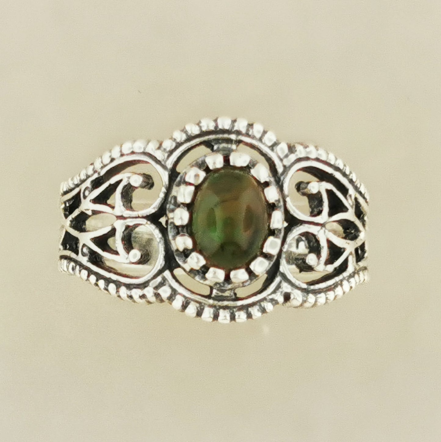 Filigree Ring with Ethiopian Opal in Sterling Silver or Antique Bronze, Gothic Opal Ring, Victorian Silver Ring, Ethiopean Opal Ring, Vintage Opal Ring, 925 Silver Gemstone Ring, 925 Opal Ring, Sterling Silver Opal Ring, Opal Ring In Sterling Silver
