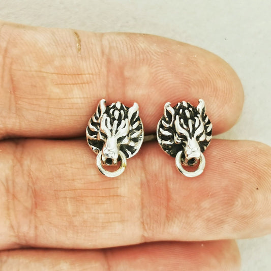 Final Fantasy 7 Fenrir Wolf Cuff Links in Sterling Silver - Le Dragon Argenté