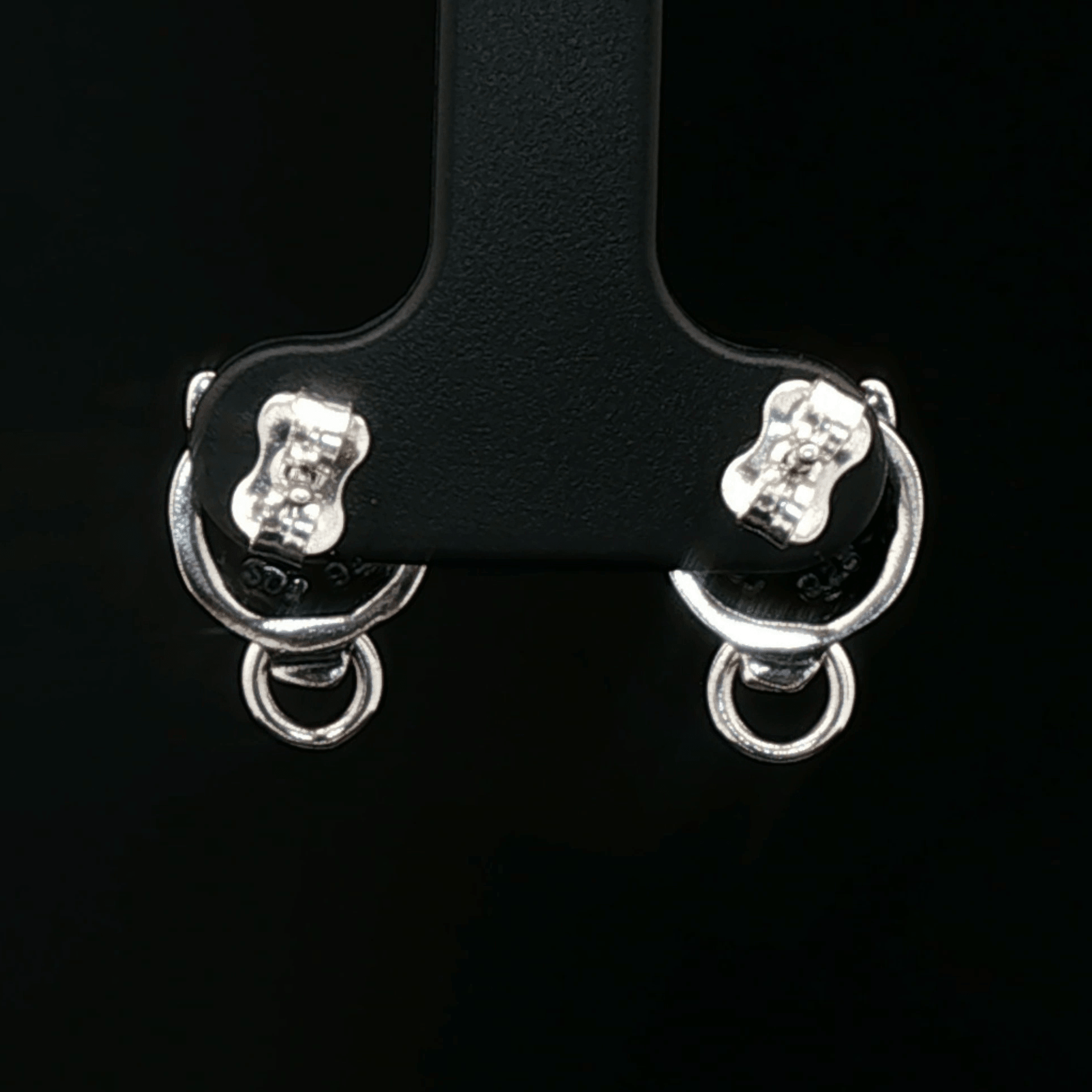 Handmade Sterling silver Fenrir wolf stud earrings inspired by Final Fantasy VII, minimalist gamer jewellery with sleek wolf design by Le Dragon Argenté