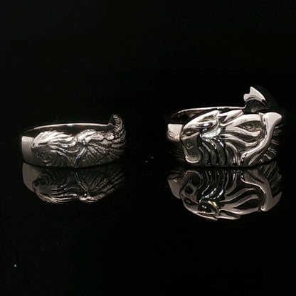 Final Fantasy 8 Griever Wedding Ring Set in Sterling Silver - Le Dragon Argenté