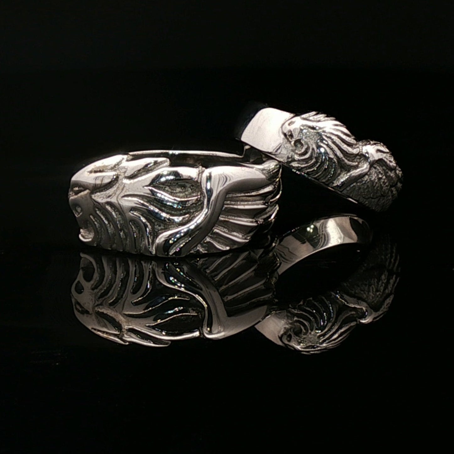 Final Fantasy 8 Griever Wedding Ring Set in Sterling Silver - Le Dragon Argenté