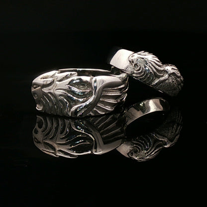 Final Fantasy 8 Griever Wedding Ring Set in Sterling Silver - Le Dragon Argenté