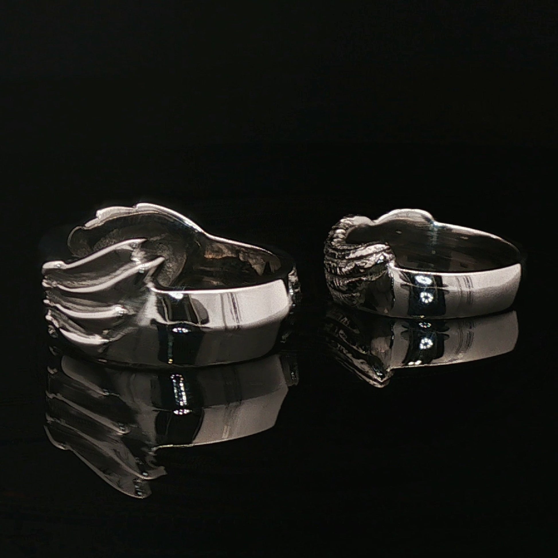 Final Fantasy 8 Griever Wedding Ring Set in Sterling Silver - Le Dragon Argenté