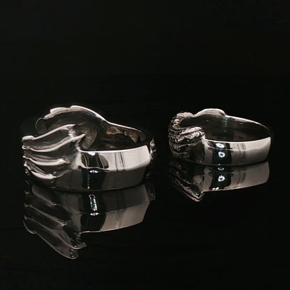 Final Fantasy 8 Griever Wedding Ring Set in Sterling Silver - Le Dragon Argenté