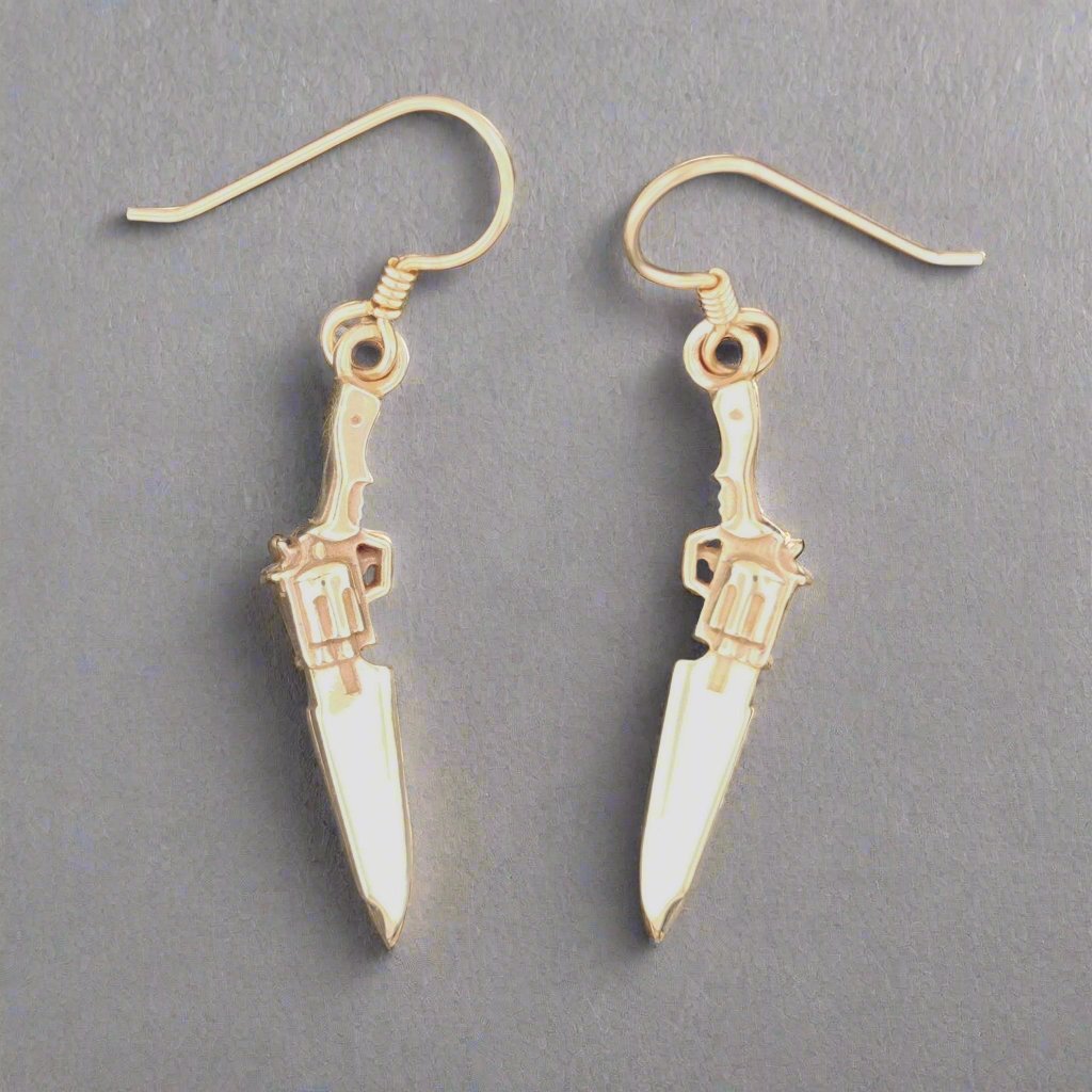 Final Fantasy 8 Gunblade Charm Earrings - Le Dragon Argenté