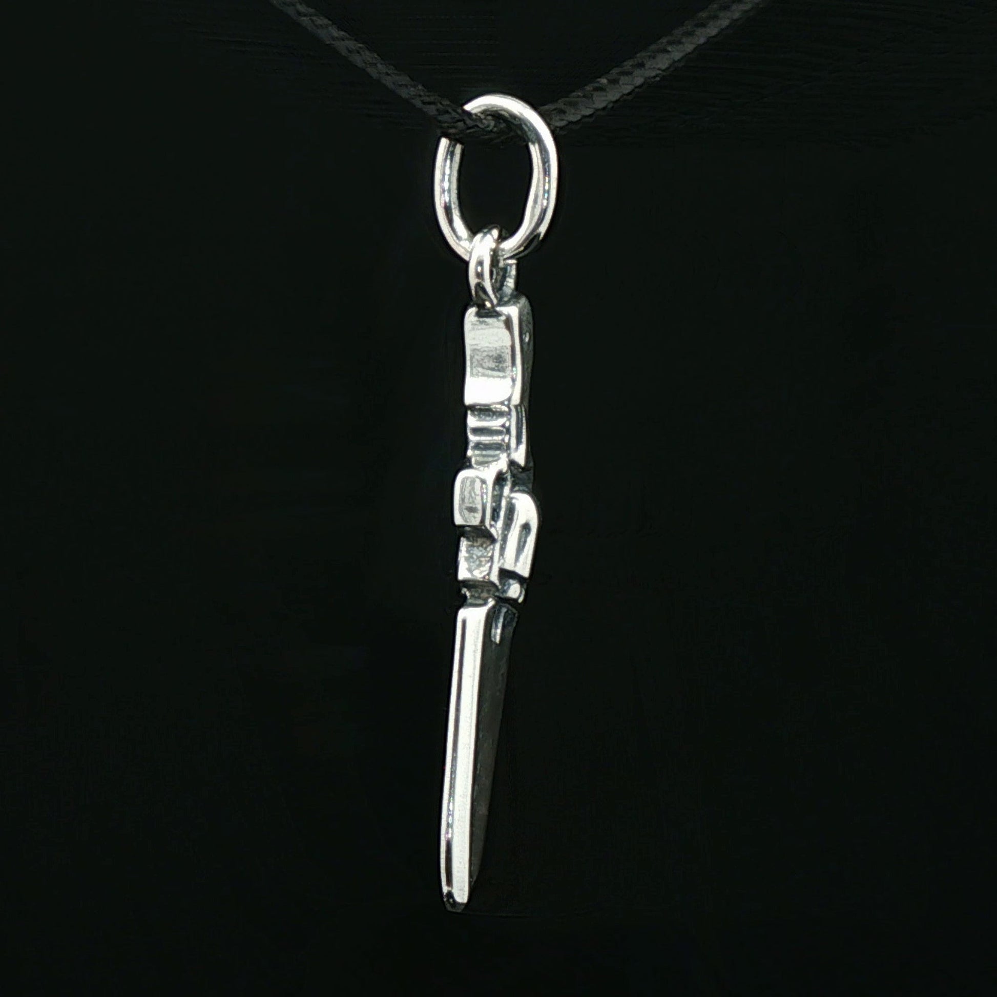 Final Fantasy 8 Gunblade charm pendant in stainless steel geeky jewellery by Le Dragon Argenté