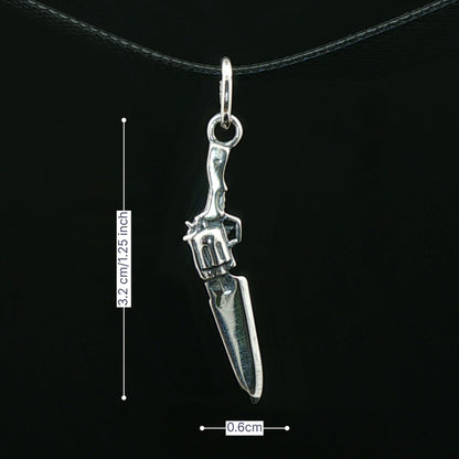 Final Fantasy 8 Gunblade charm pendant in stainless steel geeky jewellery by Le Dragon Argenté