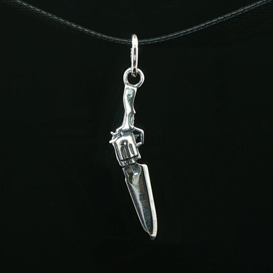 Final Fantasy 8 Gunblade charm pendant in stainless steel geeky jewellery by Le Dragon Argenté