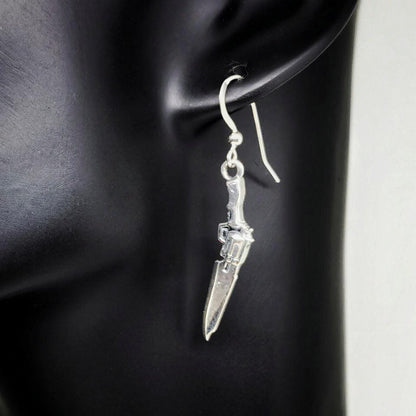 Final Fantasy 8 Gunblade Earrings Pair in Gold Made to Order - Le Dragon Argenté