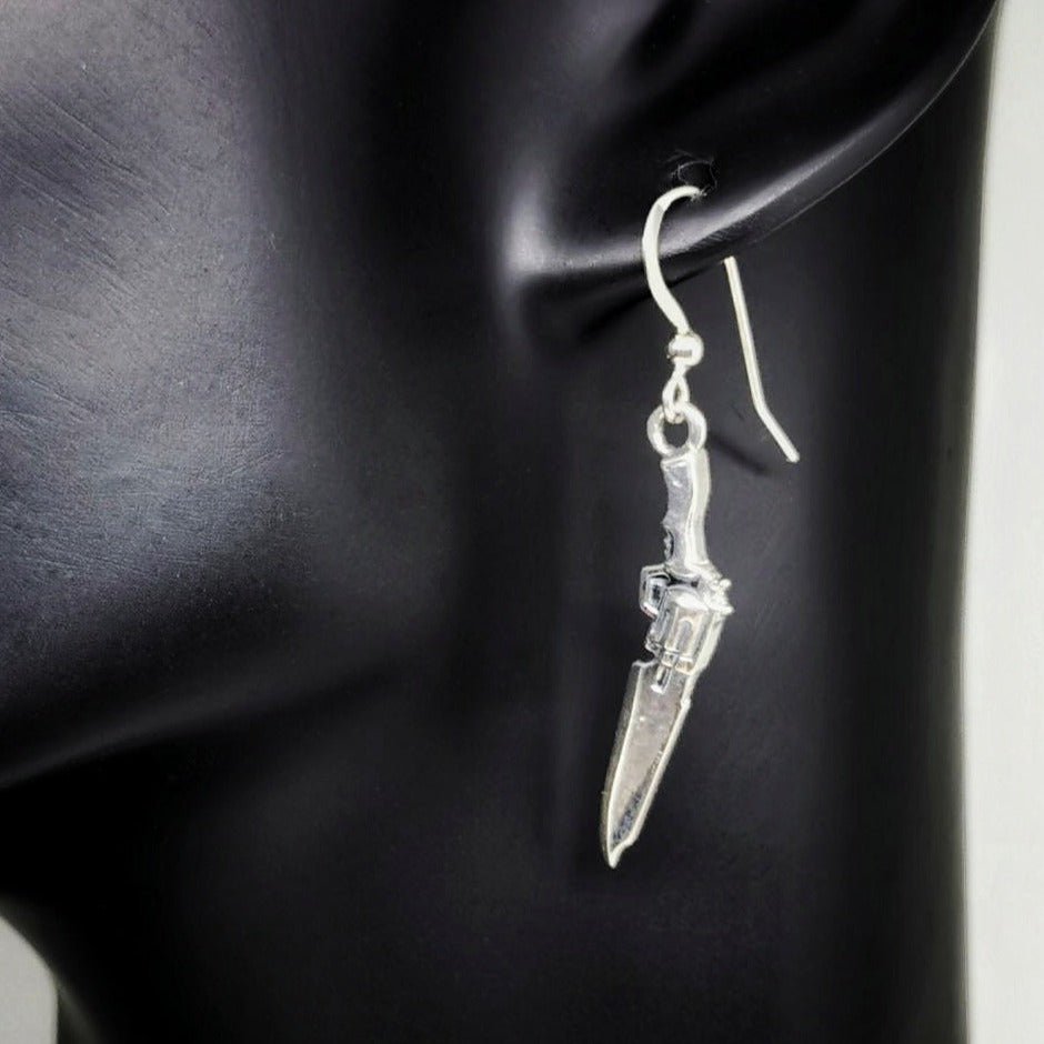 Final Fantasy 8 Gunblade Single Earring in Gold Made to Order - Le Dragon Argenté