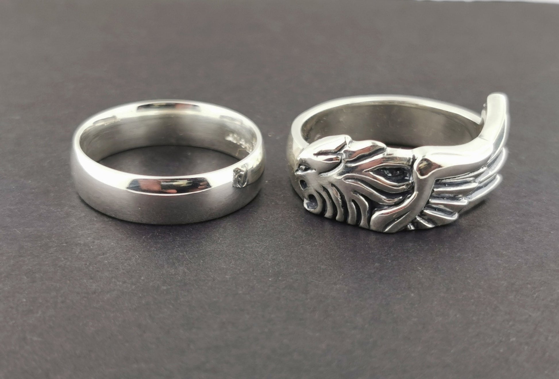 Final Fantasy 8 Squall Griever Ring Set in Sterling Silver, Final Fantasy 8 Wedding Set - Le Dragon Argenté