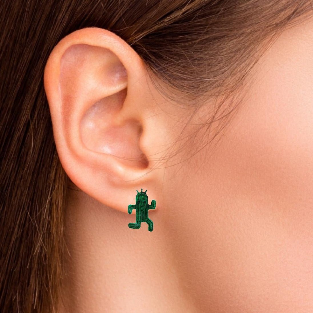 Final Fantasy Cactaur Stud Earrings in Sterling Silver - Le Dragon Argenté - Cactaur Stud Earrings - Final Fantasy - Final Fantasy Earrings