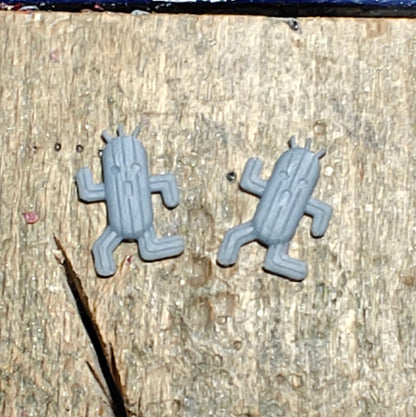 Final Fantasy Cactaur Stud Earrings in Sterling Silver - Le Dragon Argenté - Cactaur Stud Earrings - Final Fantasy - Final Fantasy Earrings