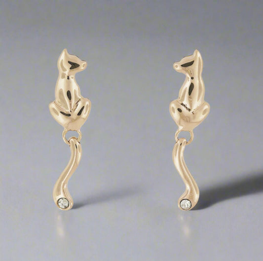 Final Fantasy XIII - 2 Serah Cat Earrings in Gold - Le Dragon Argenté