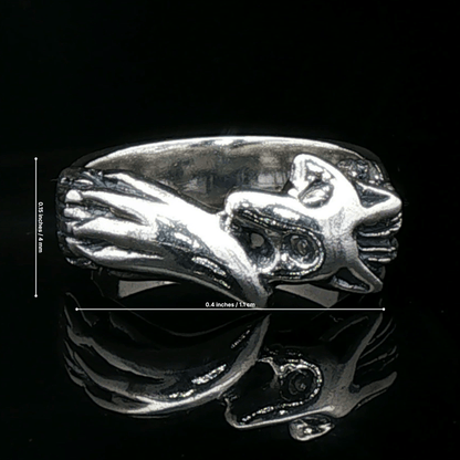 Fox Ring in Sterling Silver or Antique Bronze - Le Dragon Argenté