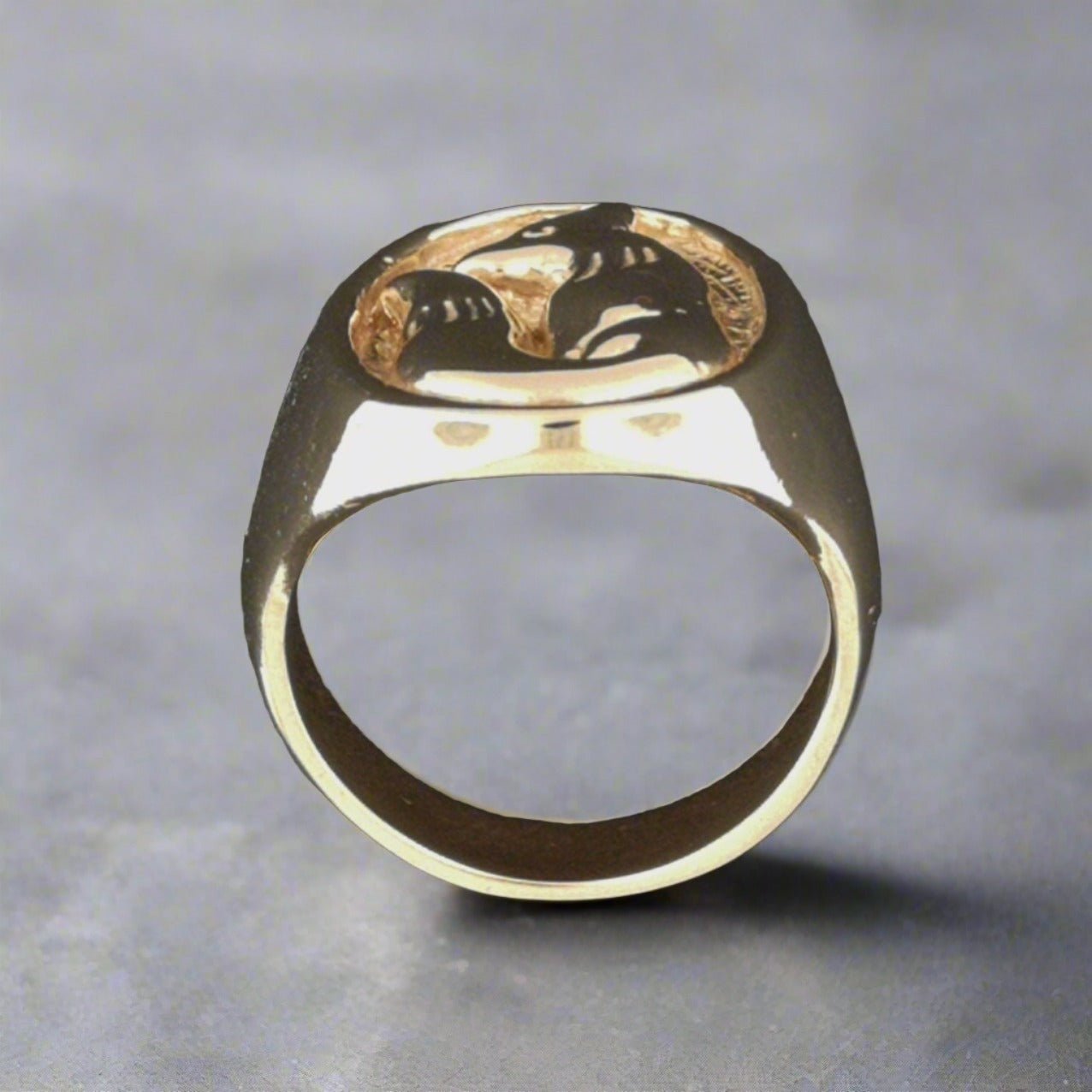 Fox Signet Ring in Sterling Silver or Antique Bronze - Le Dragon Argenté