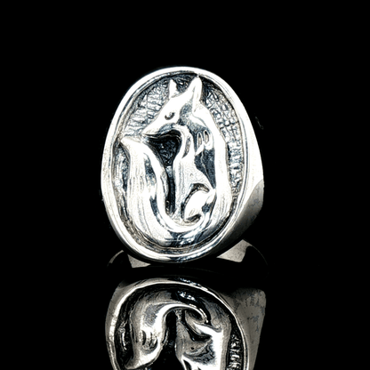 Fox Signet Ring in Sterling Silver - Le Dragon Argenté