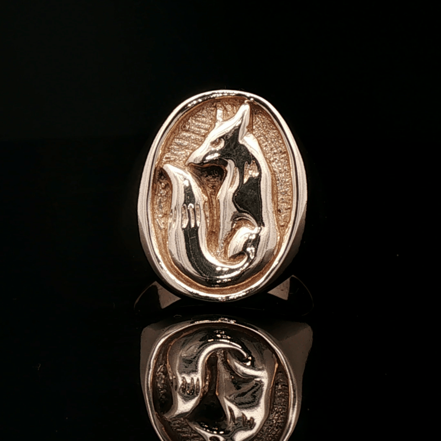 Fox Signet Ring in Antique Bronze - Le Dragon Argenté