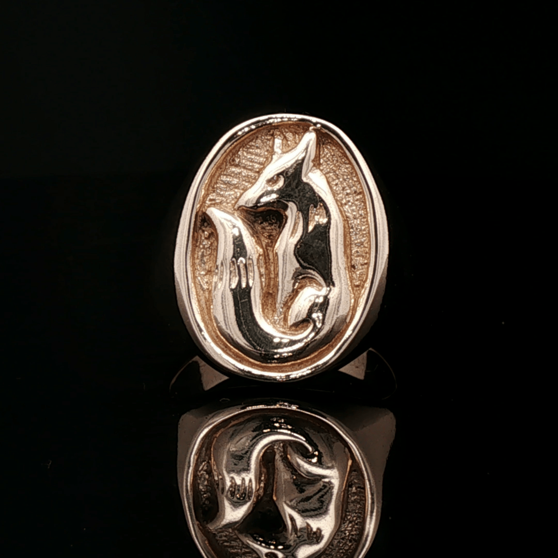 Fox Signet Ring in Antique Bronze - Le Dragon Argenté