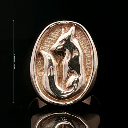 Fox Signet Ring in Antique Bronze - Le Dragon Argenté