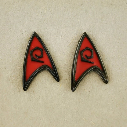 Geeky Pewter Stud Earrings - Le Dragon Argenté