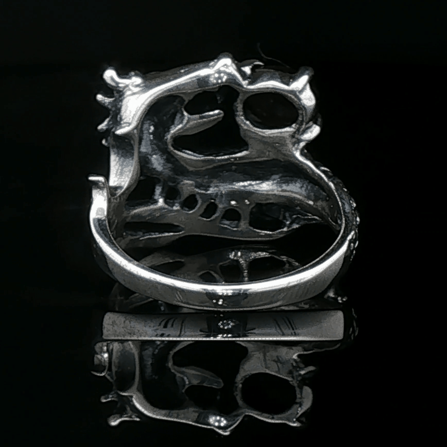Gemstone Dragon Ring in Sterling Silver - Le Dragon Argenté