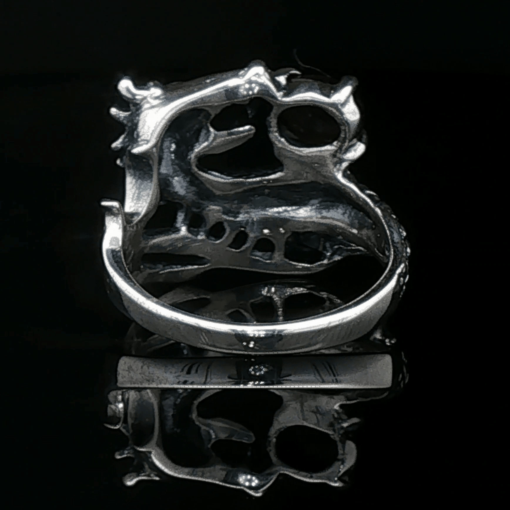 Gemstone Dragon Ring in Sterling Silver - Le Dragon Argenté