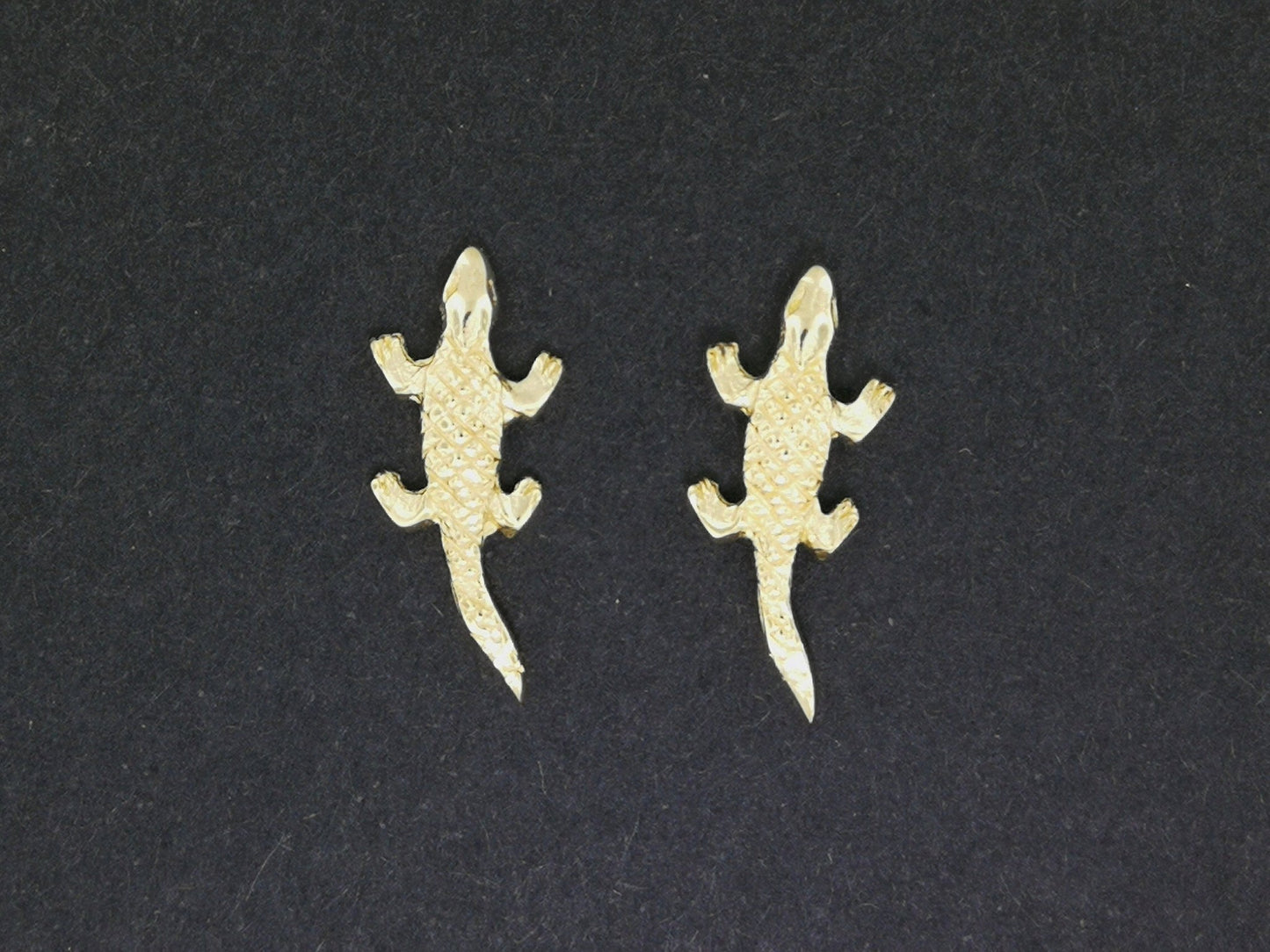 Gold Alligator Stud Earrings made to order - Le Dragon Argenté