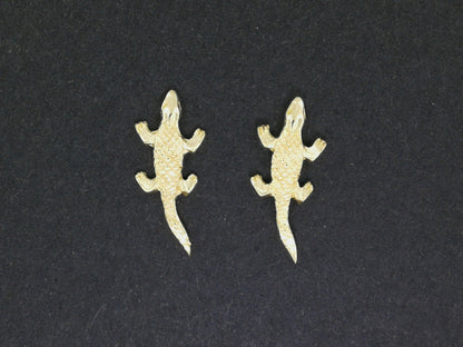 Gold Alligator Stud Earrings made to order - Le Dragon Argenté