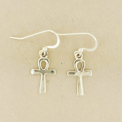 Gold Ankh Charm Earrings - Le Dragon Argenté