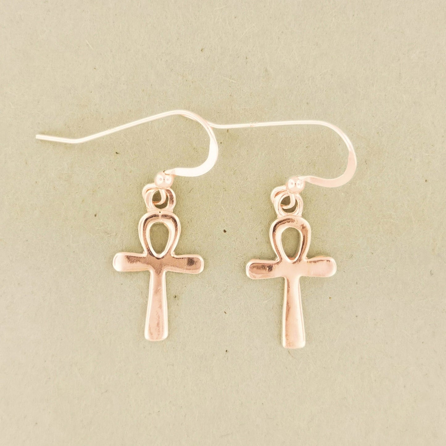 Gold Ankh Charm Earrings - Le Dragon Argenté