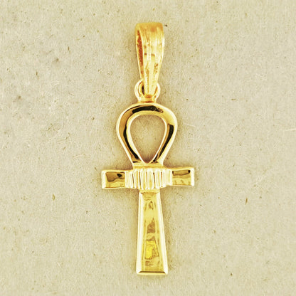 Gold Ankh Charm Pendant - Le Dragon Argenté