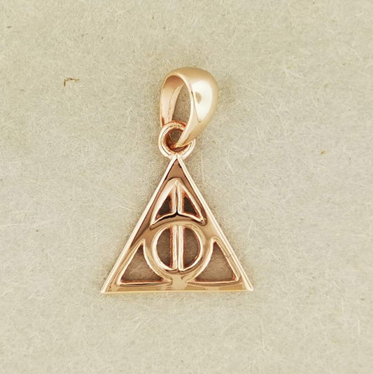 Gold Deathly Wizard Charm Pendant - Le Dragon Argenté