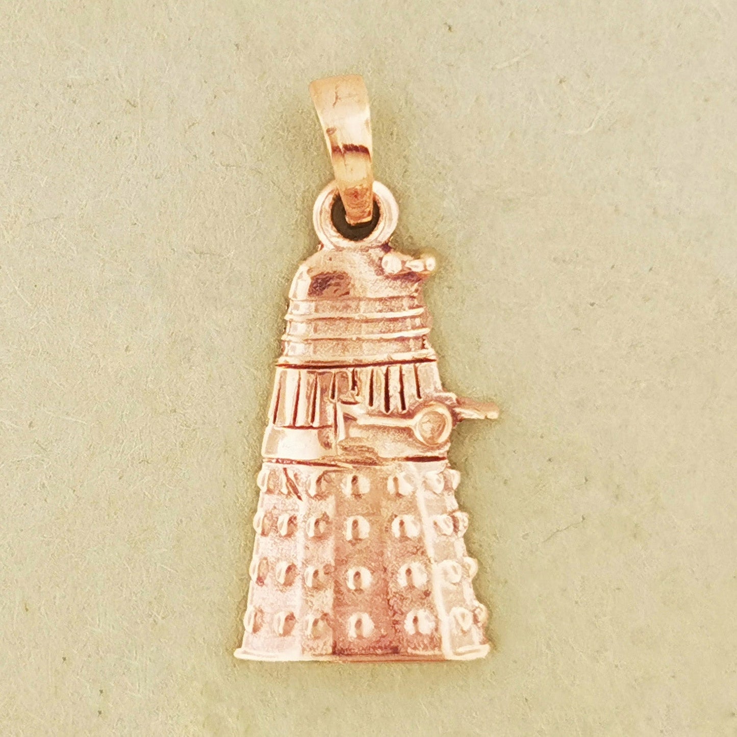 Gold Dr Who Dalek Pendant Made to Order - Le Dragon Argenté