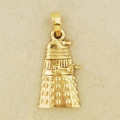 Gold Dr Who Dalek Pendant Made to Order - Le Dragon Argenté