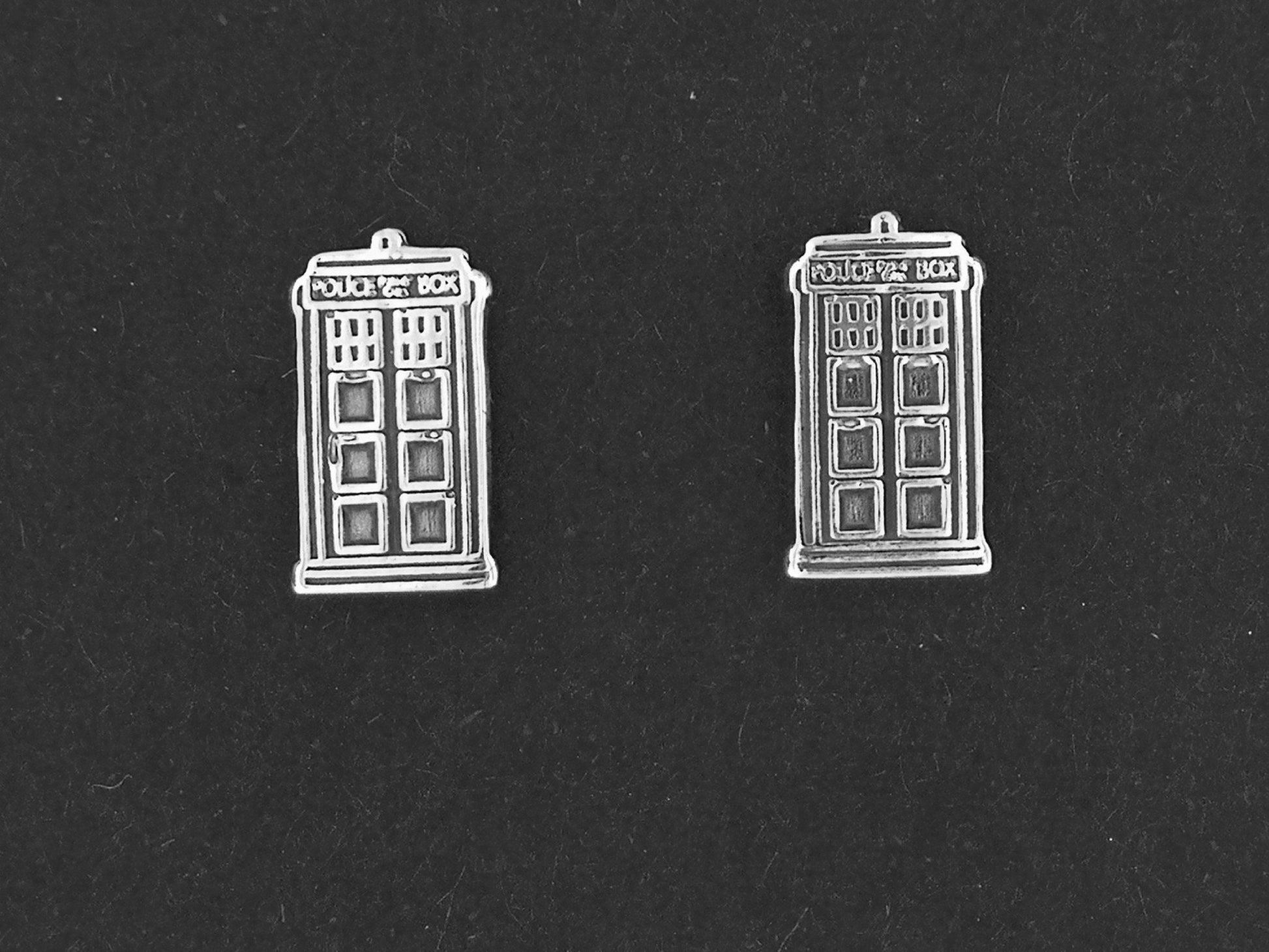 Gold Dr Who Tardis Earrings made to order - Le Dragon Argenté